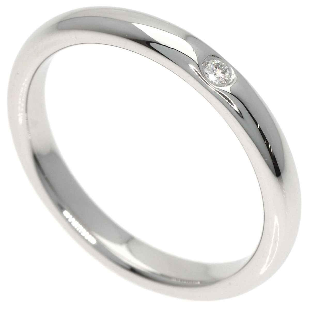 TIFFANY&Co. Stacking band 1P Diamond Ring Platinum PT950 Ladies [Used]