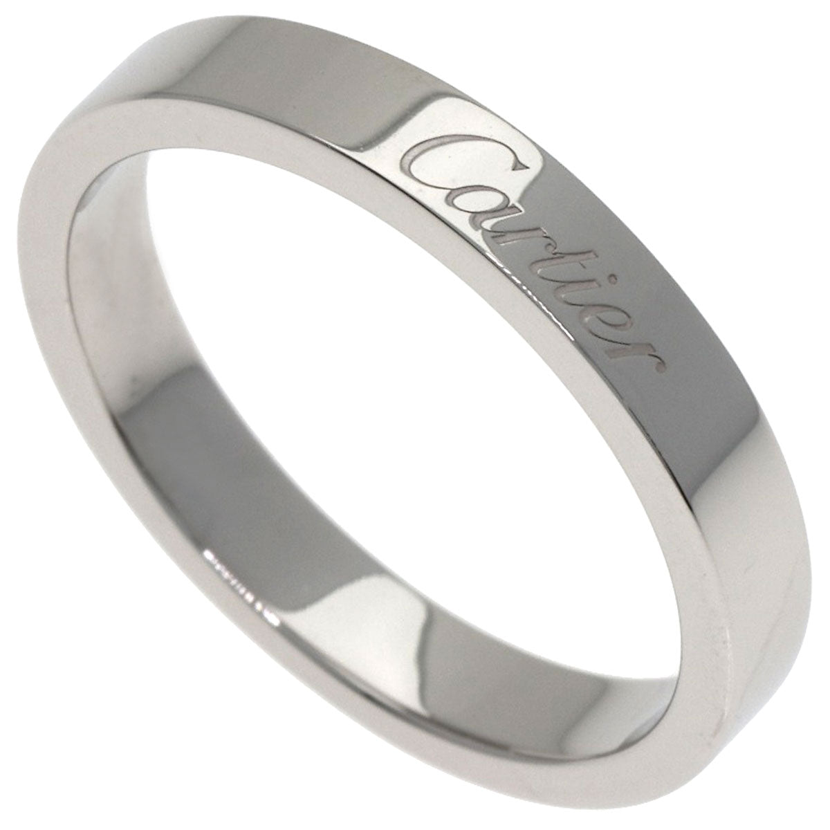 CARTIER Engraved #52 Ring Platinum PT950 Ladies [Used]