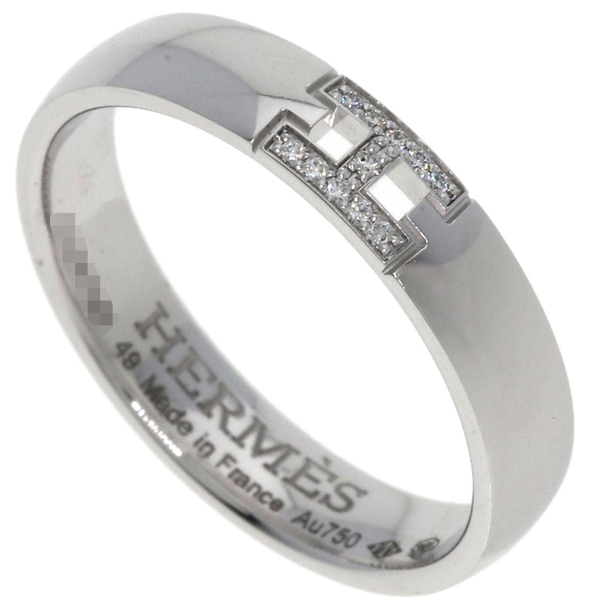 HERMES Ever Hercules Diamond #49 Ring K18 White Gold Ladies [Used]