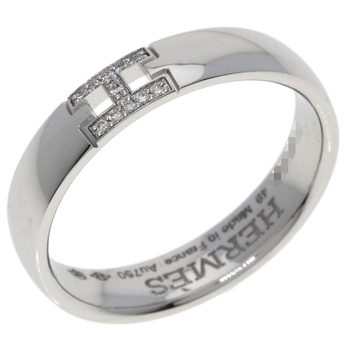 HERMES Ever Hercules Diamond #49 Ring K18 White Gold Ladies [Used]
