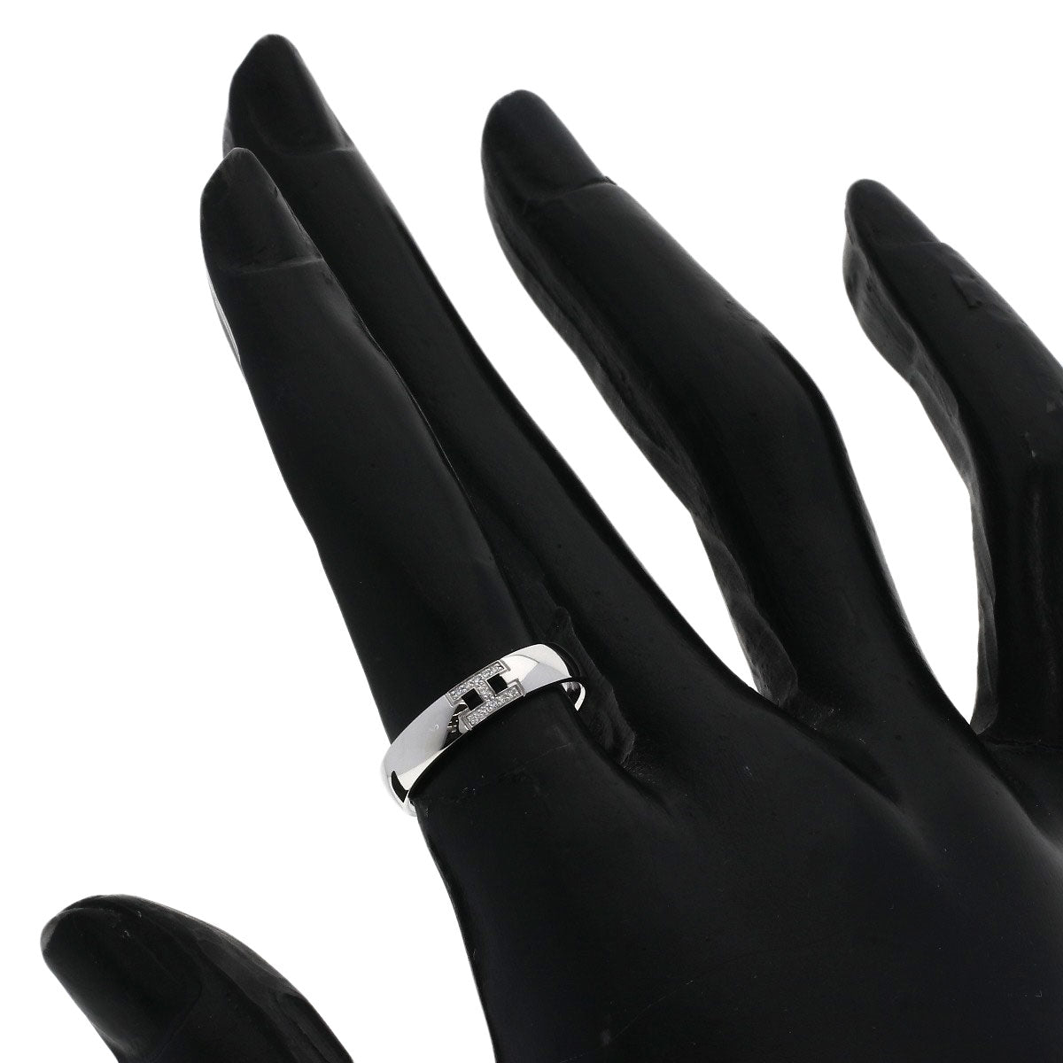 HERMES Ever Hercules Diamond #49 Ring K18 White Gold Ladies [Used]