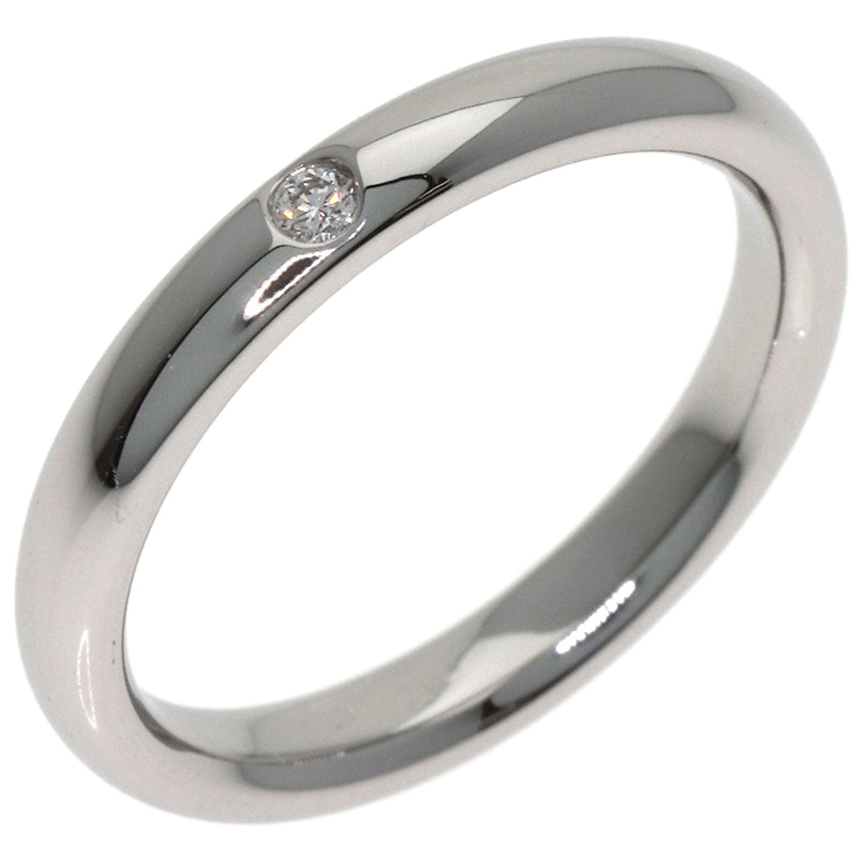 TIFFANY&Co. Stacking Band 1P Diamond Ring Platinum PT950 Ladies [Used]
