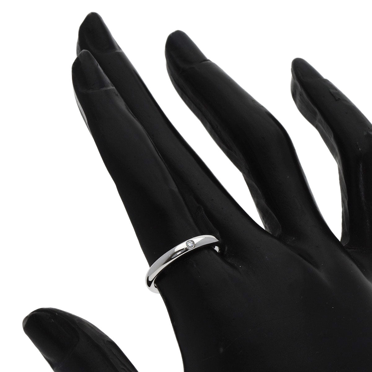 TIFFANY&Co. Stacking Band 1P Diamond Ring Platinum PT950 Ladies [Used]