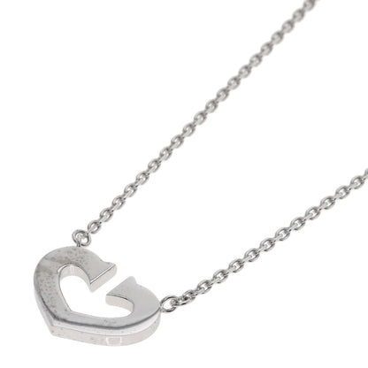CARTIER C heart Necklace K18 White Gold Ladies [Used]
