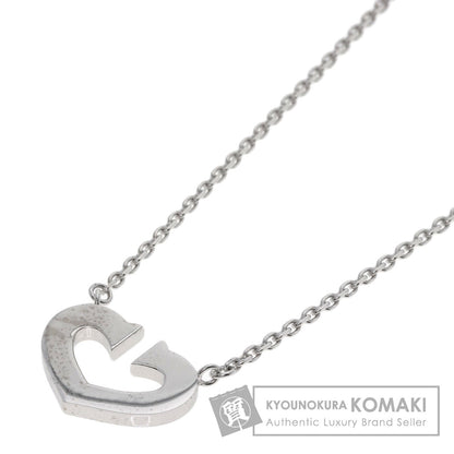 CARTIER C heart Necklace K18 White Gold Ladies [Used]