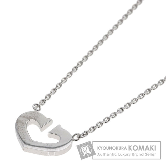 CARTIER C heart Necklace K18 White Gold Ladies [Used]