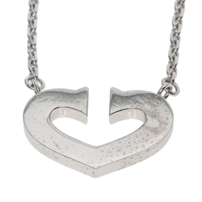 CARTIER C heart Necklace K18 White Gold Ladies [Used]