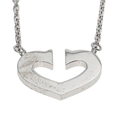CARTIER C heart Necklace K18 White Gold Ladies [Used]