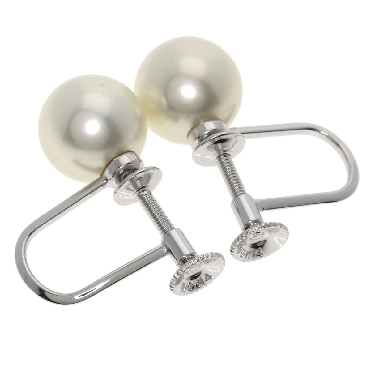 MIKIMOTO Akoya pearl Pearl Earring K14 White Gold Ladies [Used]