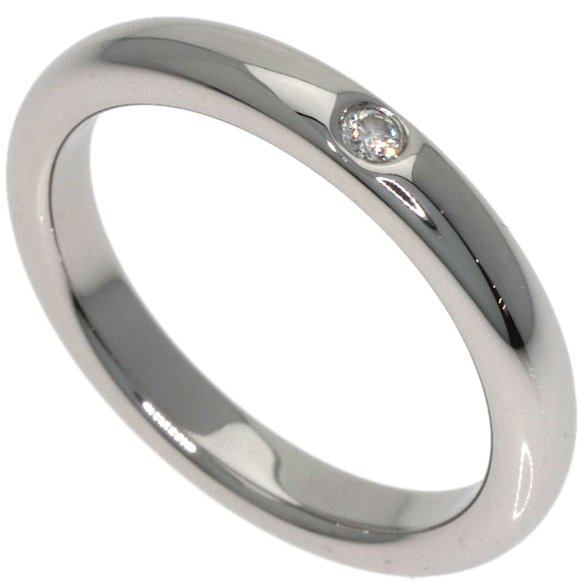 TIFFANY&Co. Stacking Bunt 1P Diamond Ring Platinum PT950 Ladies [Used]