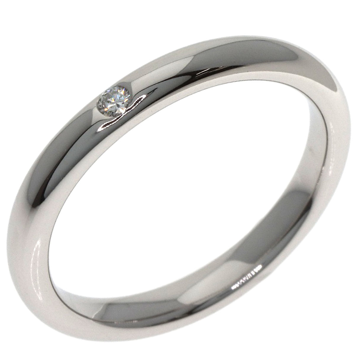 TIFFANY&Co. Stacking Band 1P Diamond Ring Platinum PT950 Ladies [Used]