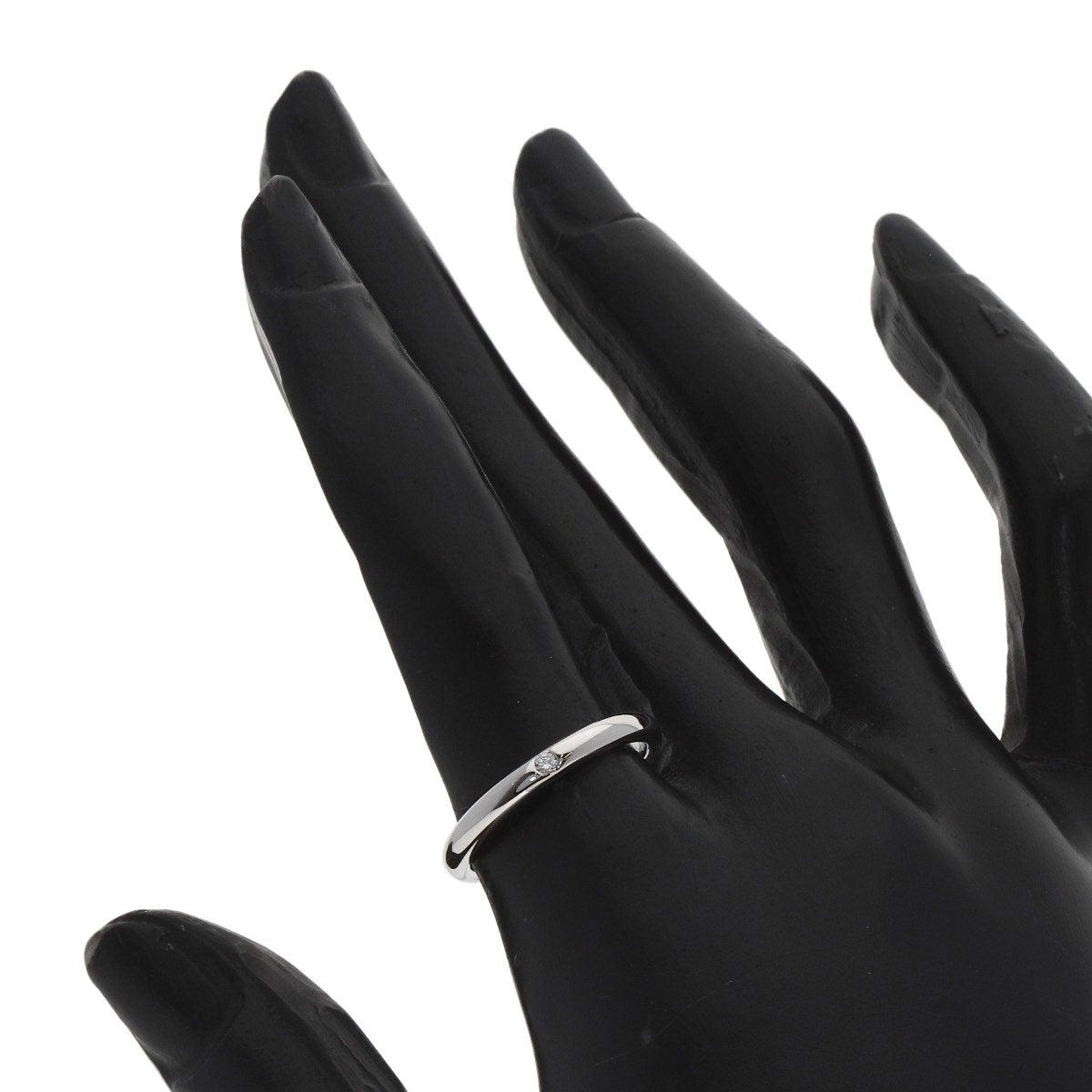 TIFFANY&Co. Stacking Band 1P Diamond Ring Platinum PT950 Ladies [Used]