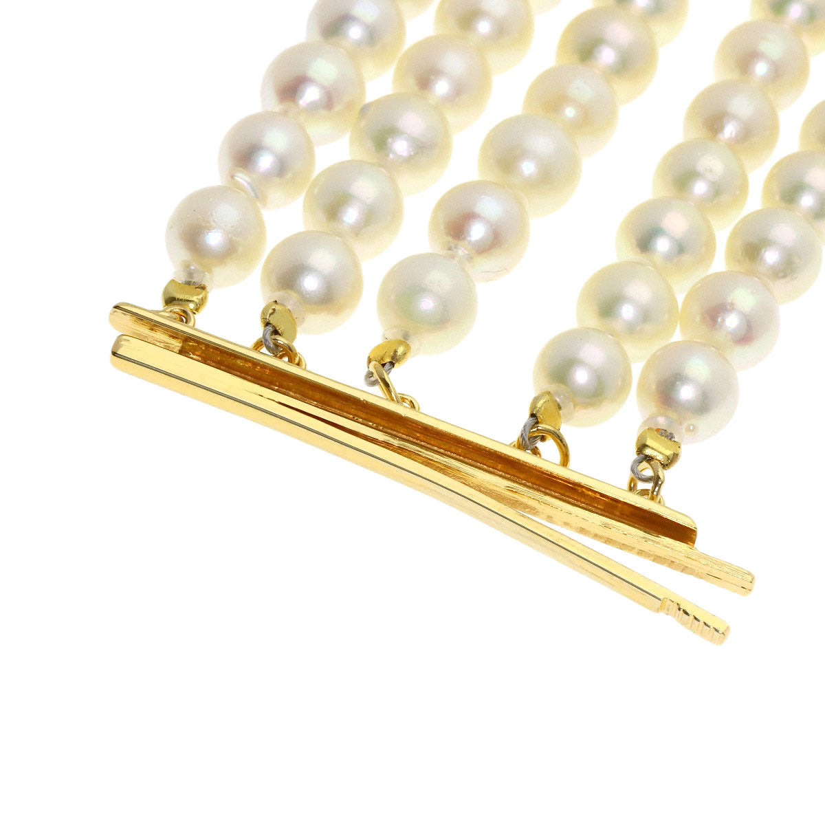 MIKIMOTO Pearl Pearl 5-row Bracelet K14 Yellow Gold Ladies [Used]