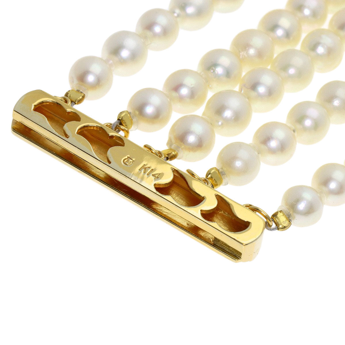 MIKIMOTO Pearl Pearl 5-row Bracelet K14 Yellow Gold Ladies [Used]