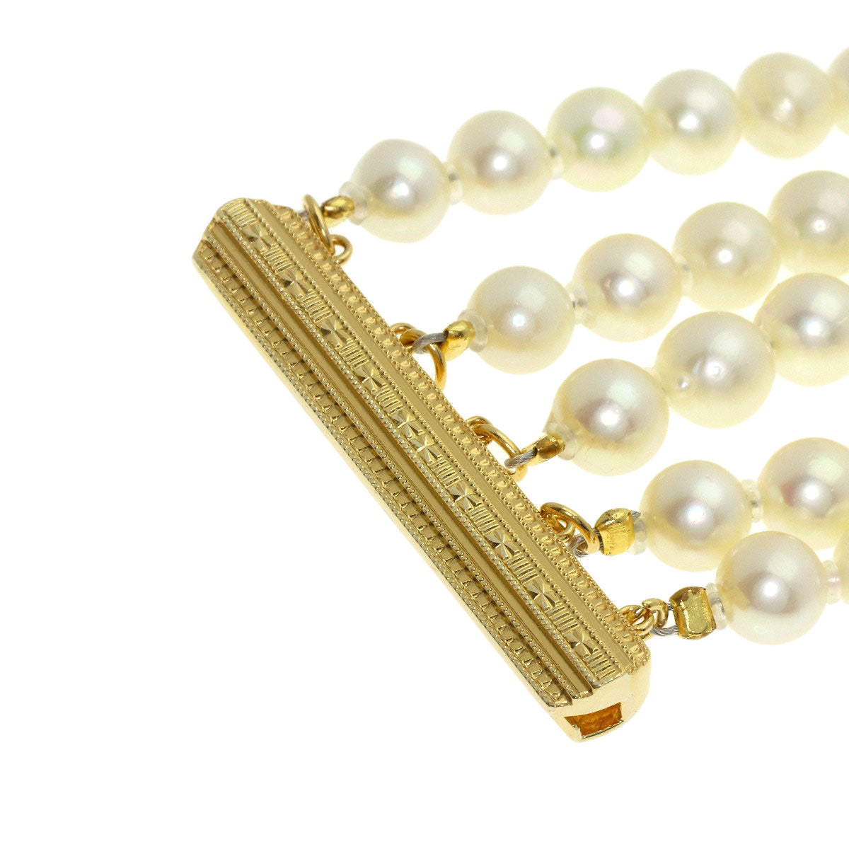 MIKIMOTO Pearl Pearl 5-row Bracelet K14 Yellow Gold Ladies [Used]