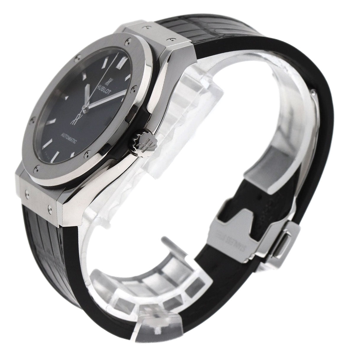 HUBLOT Classic Fusion Titanium Watches 511.NX.1171.LR Titanium/Rubber xLeather mens