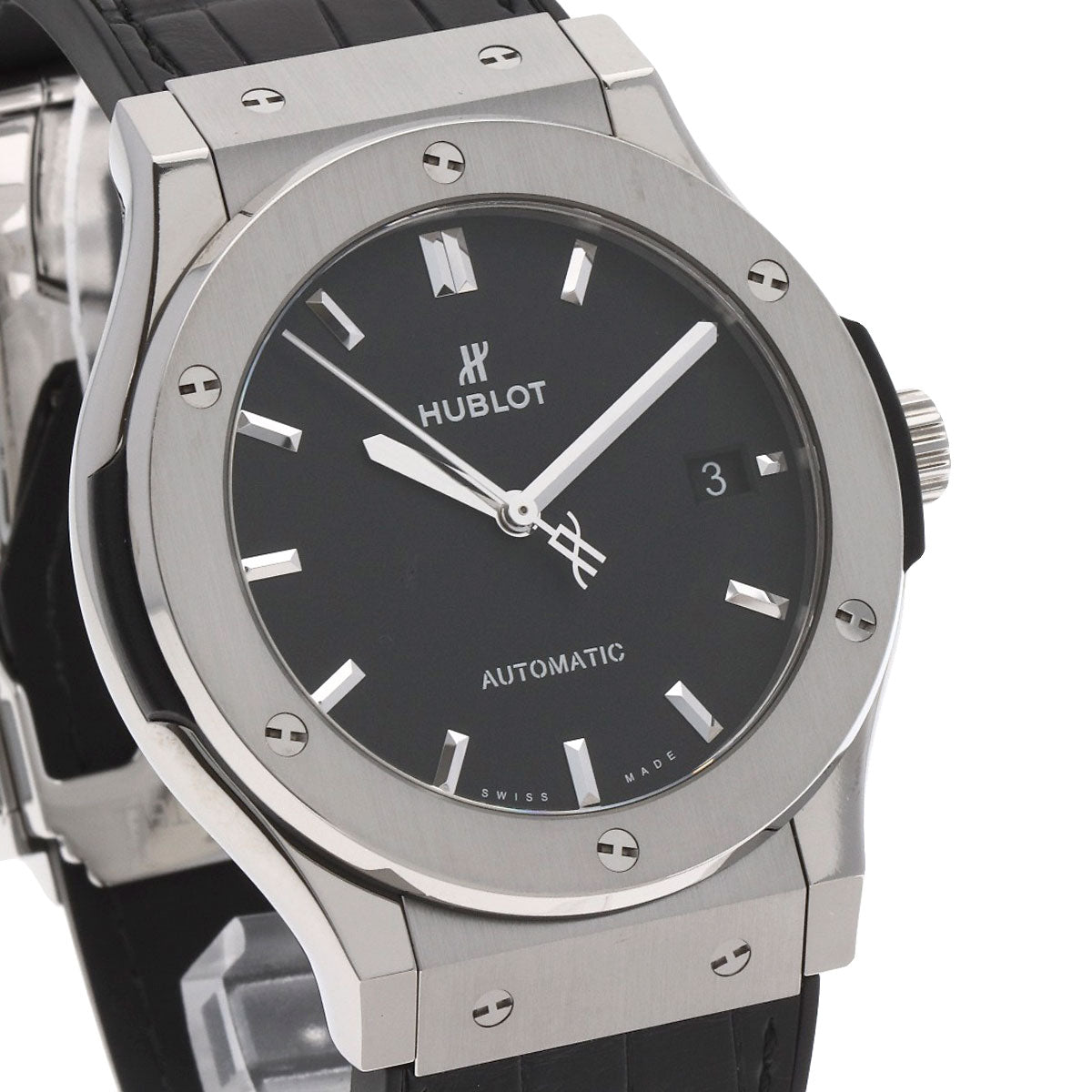 HUBLOT Classic Fusion Titanium Watches 511.NX.1171.LR Titanium/Rubber xLeather mens