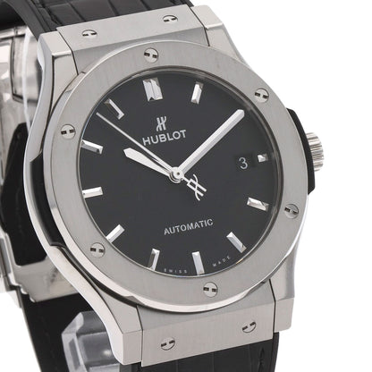 HUBLOT Classic Fusion Titanium Watches 511.NX.1171.LR Titanium/Rubber xLeather mens