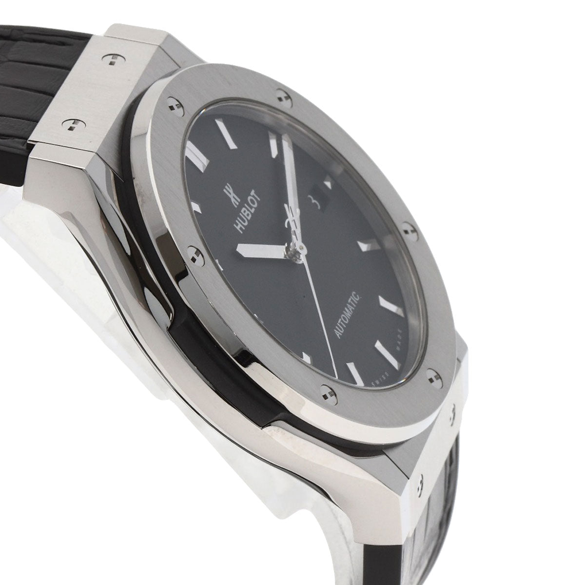 HUBLOT Classic Fusion Titanium Watches 511.NX.1171.LR Titanium/Rubber xLeather mens