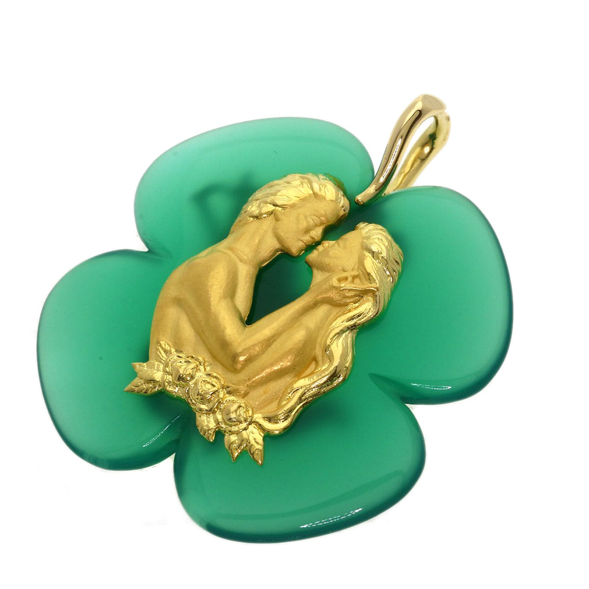 Carrera y Carrera Adam & Eve Chalcedony Pendant top K18 Yellow Gold Ladies [Used]
