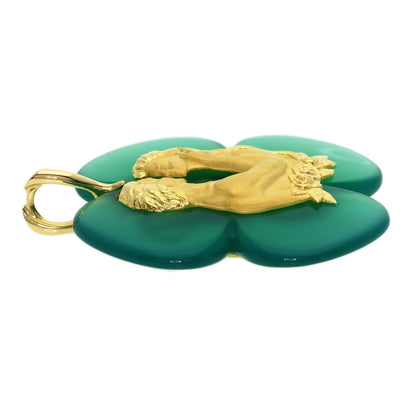 Carrera y Carrera Adam & Eve Chalcedony Pendant top K18 Yellow Gold Ladies [Used]