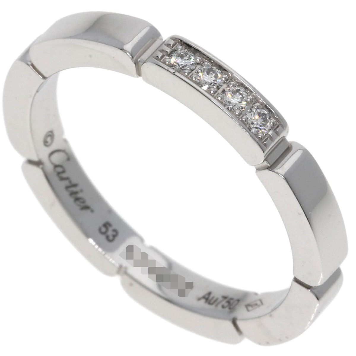 CARTIER Maillon PANTHERE 4P Diamond #53 Ring K18 White Gold Ladies [Used]