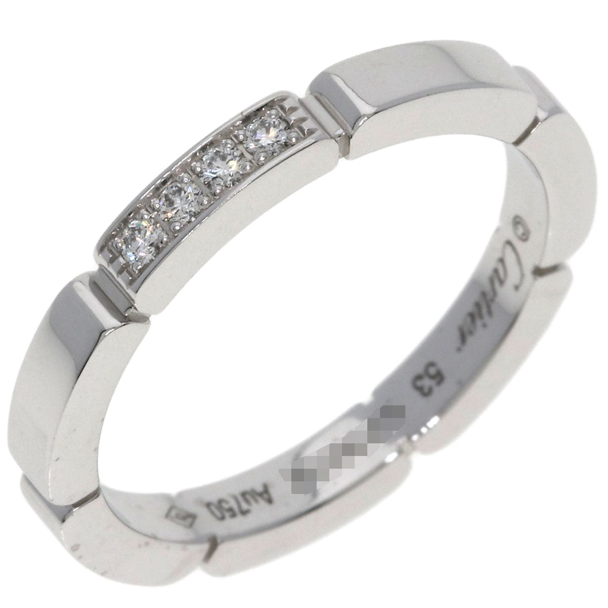 CARTIER Maillon PANTHERE 4P Diamond #53 Ring K18 White Gold Ladies [Used]