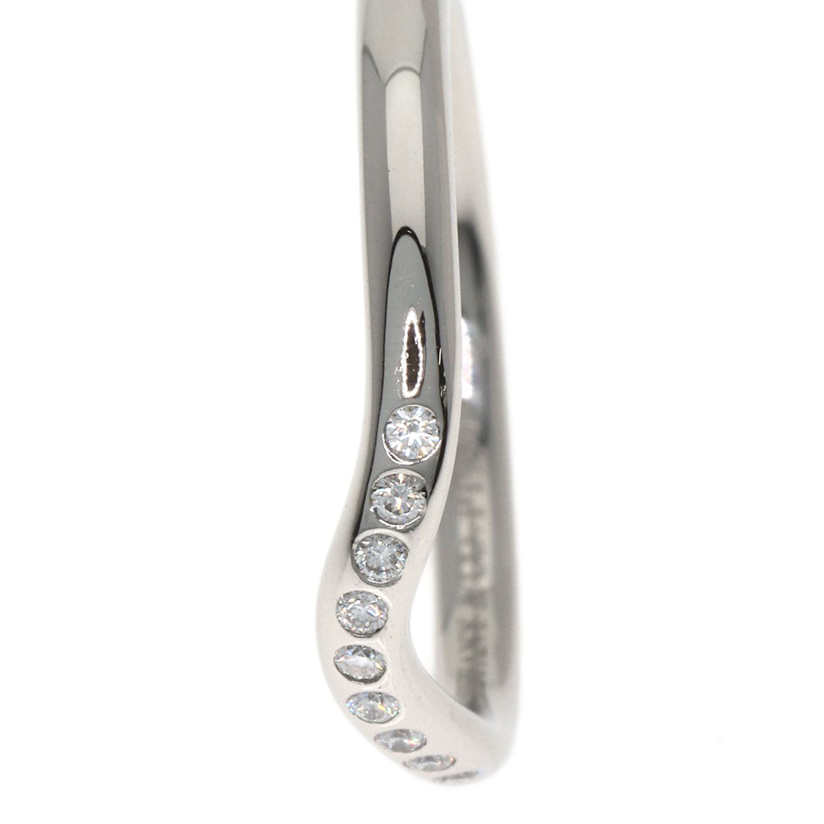 TIFFANY&Co. Curved band Diamond Ring Platinum PT950 Ladies [Used]
