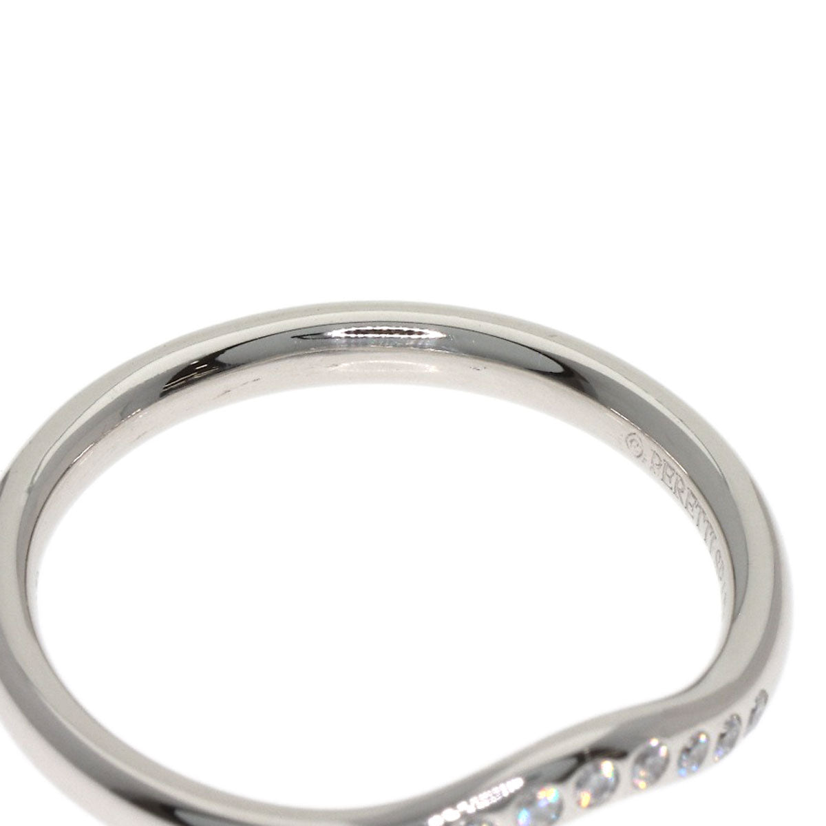 TIFFANY&Co. Curved band Diamond Ring Platinum PT950 Ladies [Used]