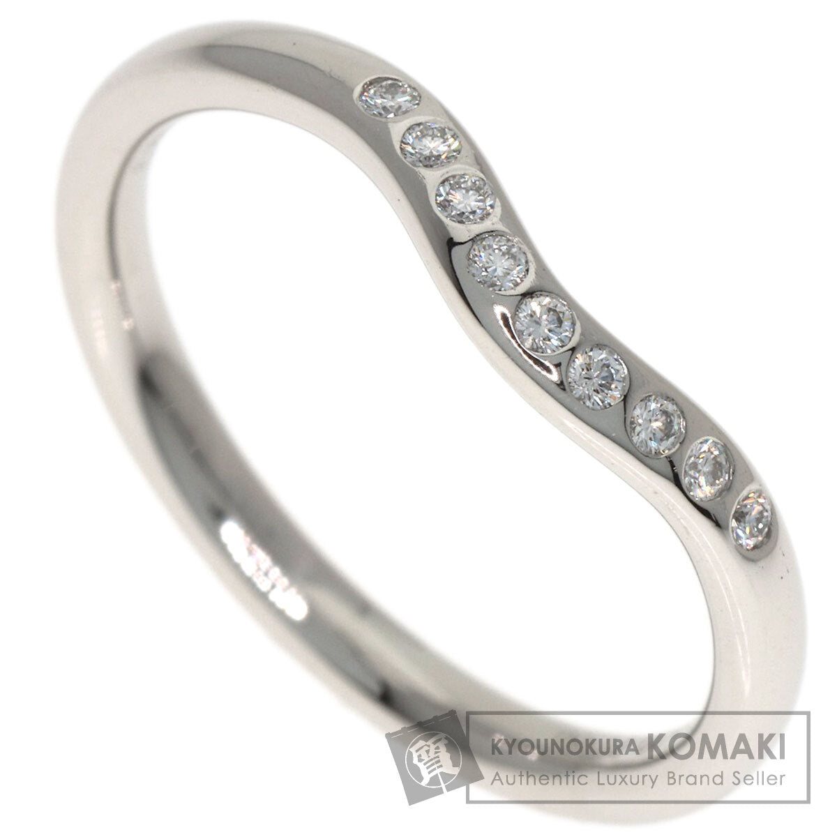 TIFFANY&Co. Curved band Diamond Ring Platinum PT950 Ladies [Used]