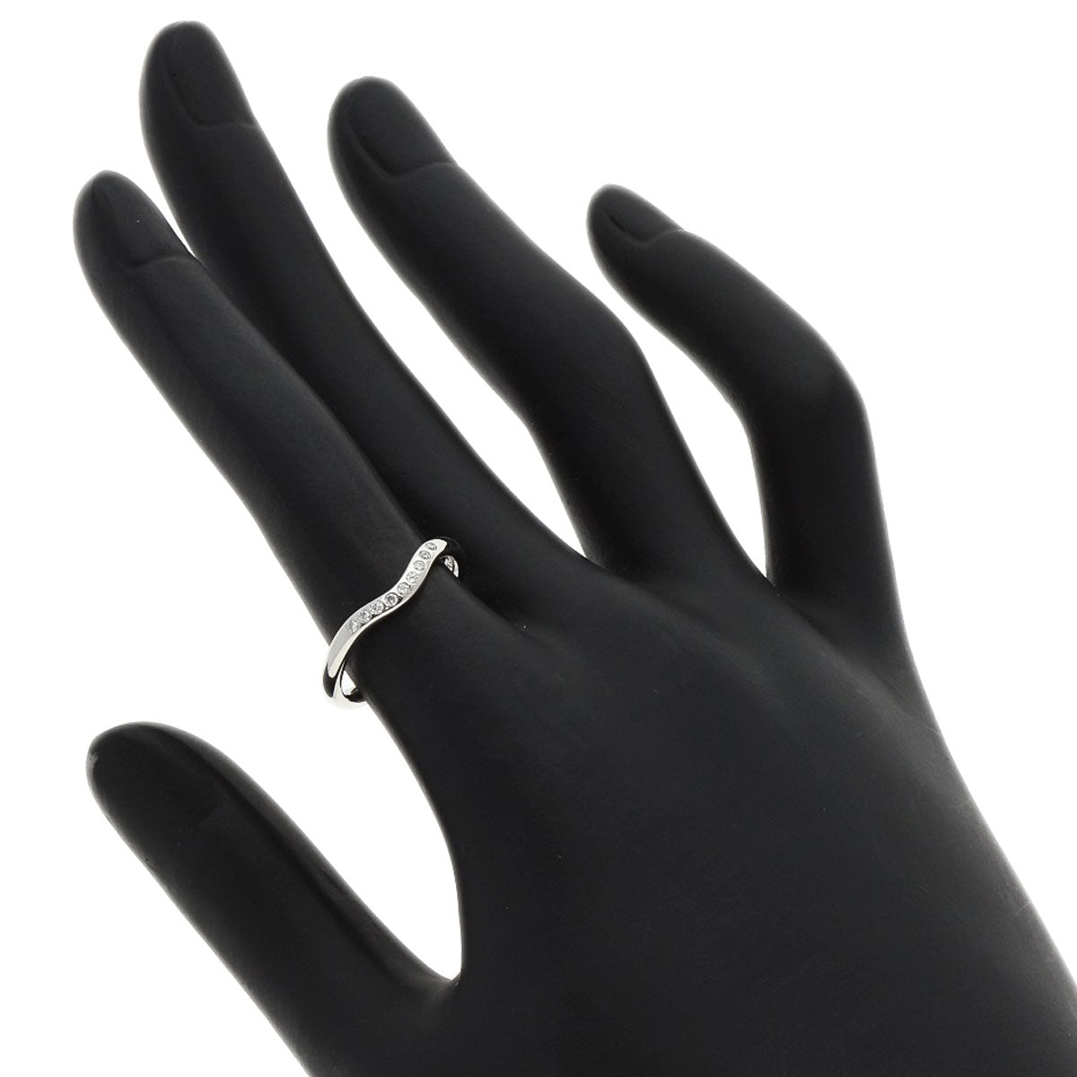TIFFANY&Co. Curved band Diamond Ring Platinum PT950 Ladies [Used]
