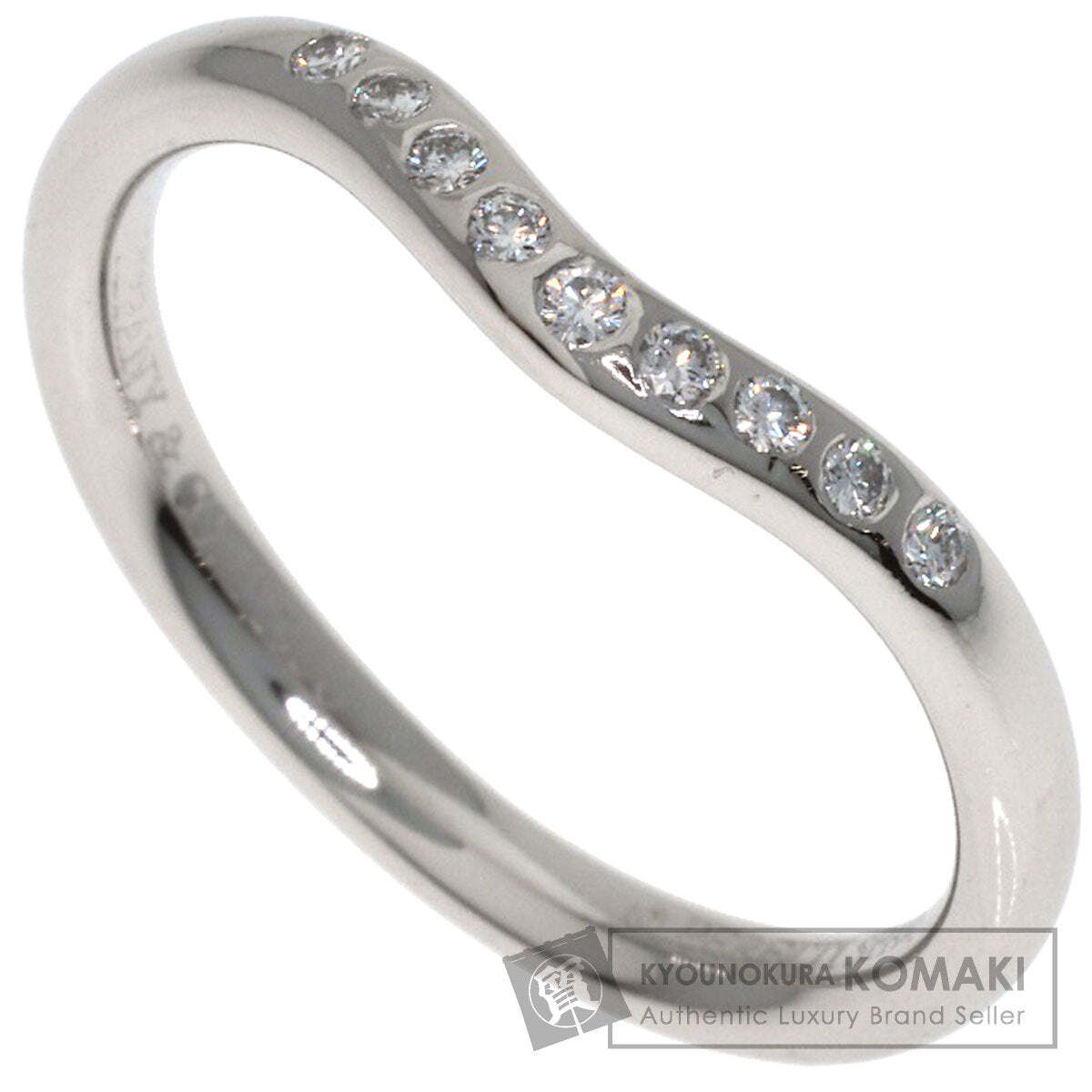 TIFFANY&Co. Curved band Diamond Ring Platinum PT950 Ladies [Used]