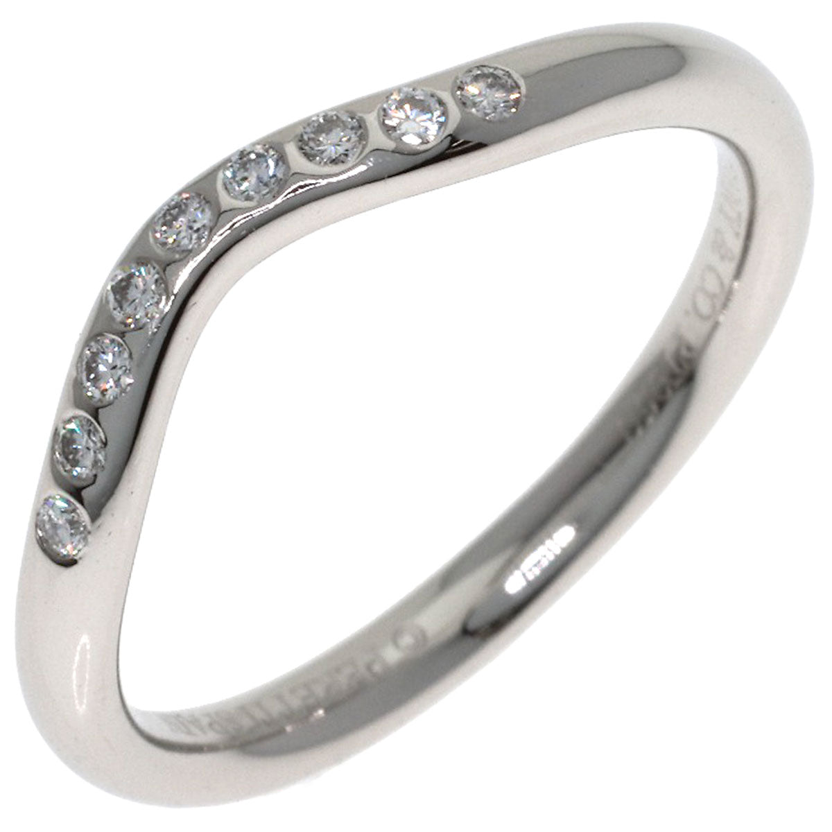 TIFFANY&Co. Curved band Diamond Ring Platinum PT950 Ladies [Used]