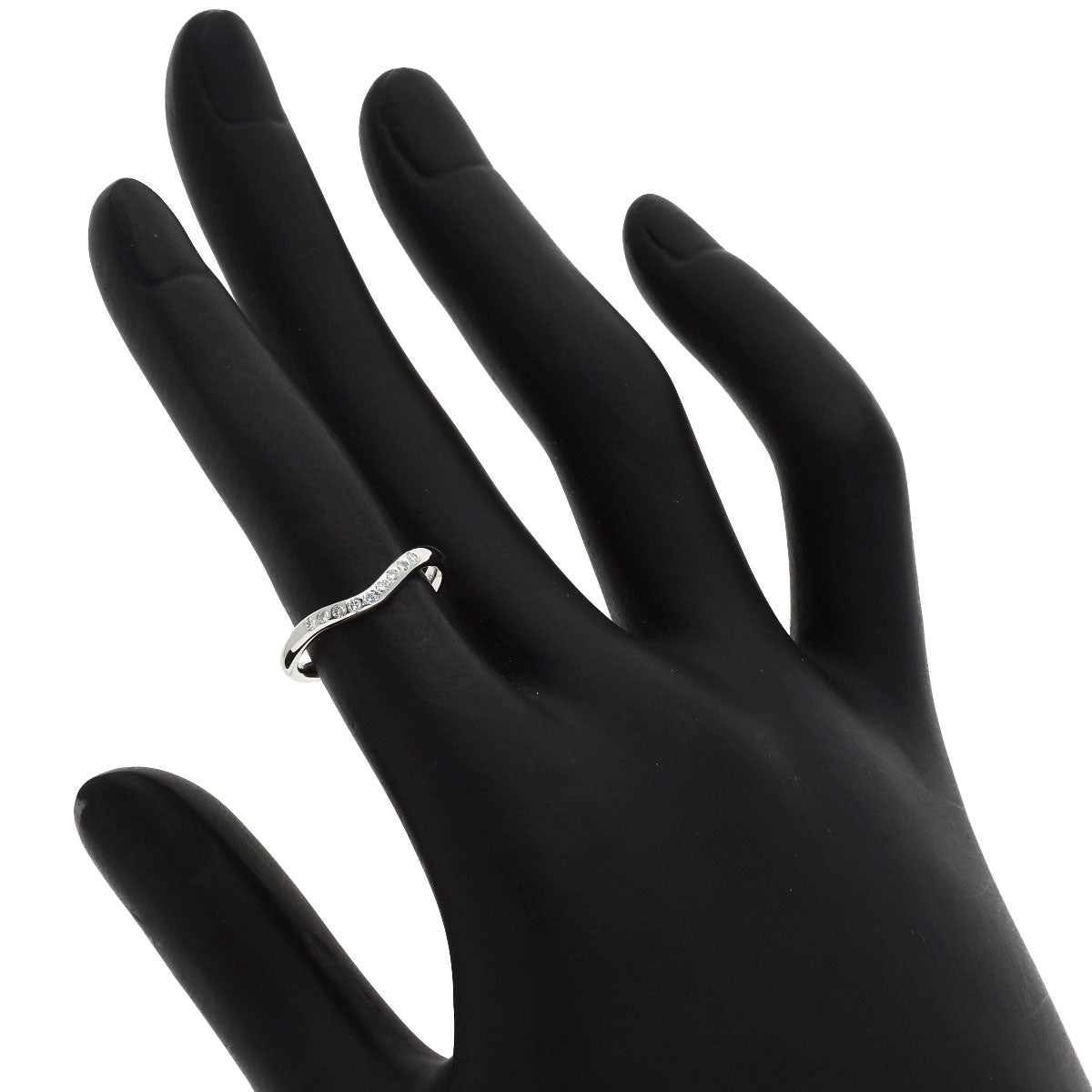 TIFFANY&Co. Curved band Diamond Ring Platinum PT950 Ladies [Used]