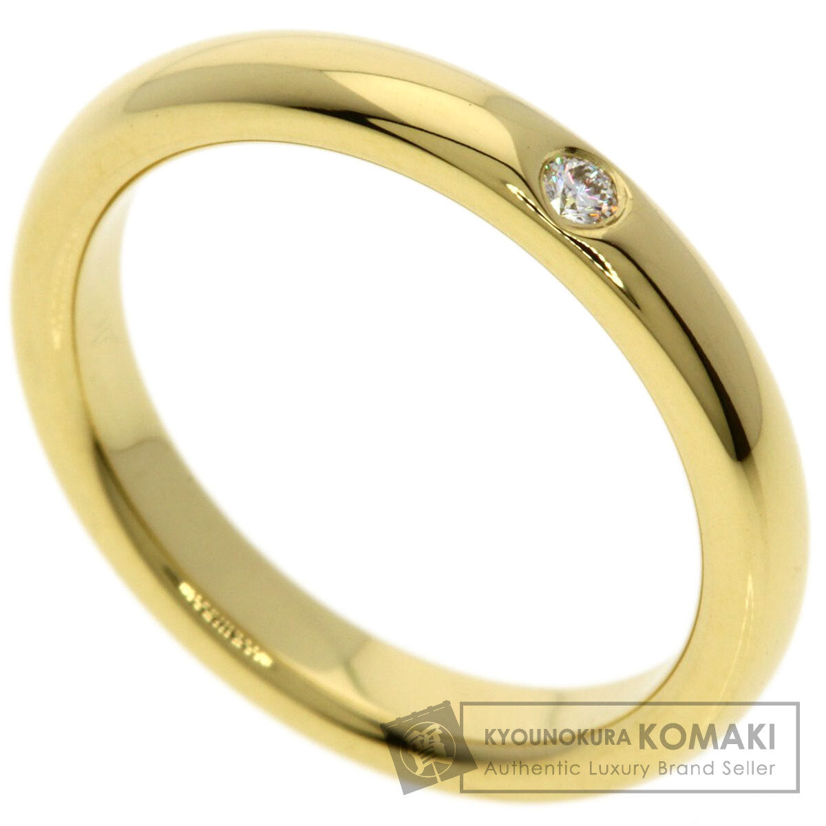 TIFFANY&Co. Stacking band 1P Diamond Ring K18 Yellow Gold Ladies [Used]
