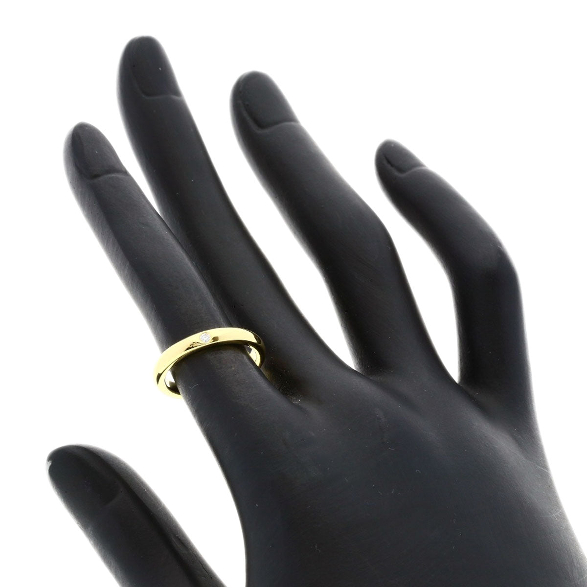 TIFFANY&Co. Stacking band 1P Diamond Ring K18 Yellow Gold Ladies [Used]