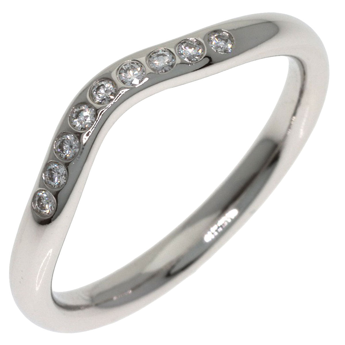 TIFFANY&Co. Curved band Diamond Ring Platinum PT950 Ladies [Used]
