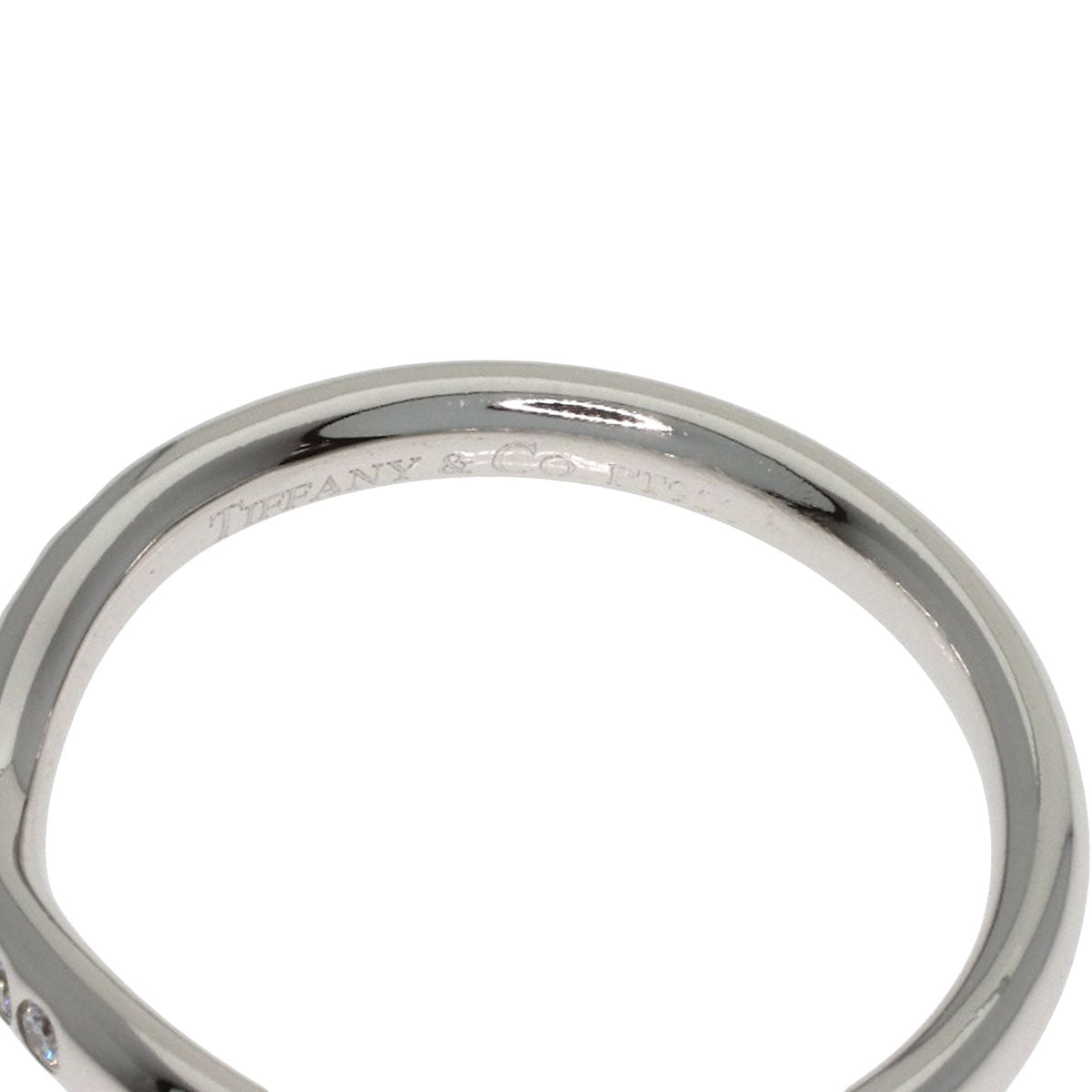 TIFFANY&Co. Curved band Diamond Ring Platinum PT950 Ladies [Used]