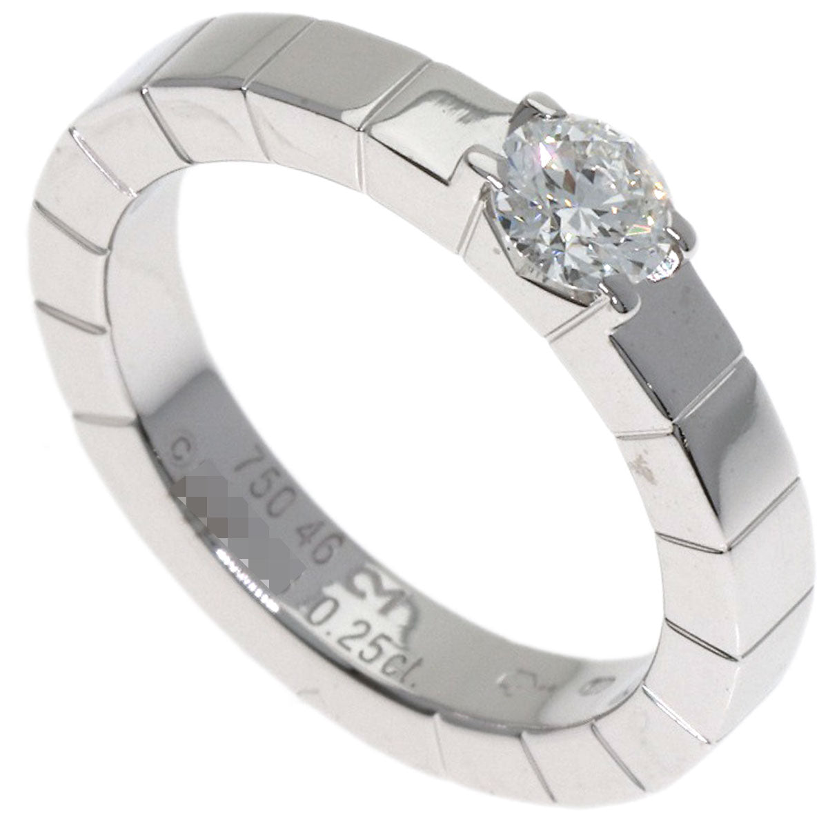 CARTIER Lanier 1P Diamond # 46 Ring K18 White Gold Ladies [Used]