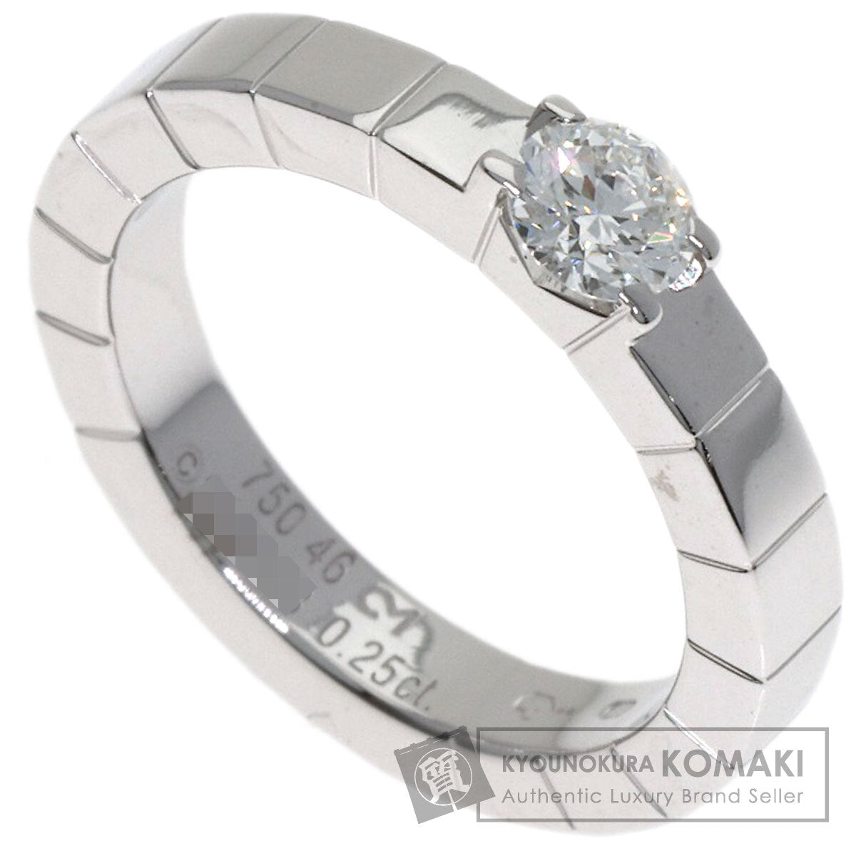 CARTIER Lanier 1P Diamond # 46 Ring K18 White Gold Ladies [Used]