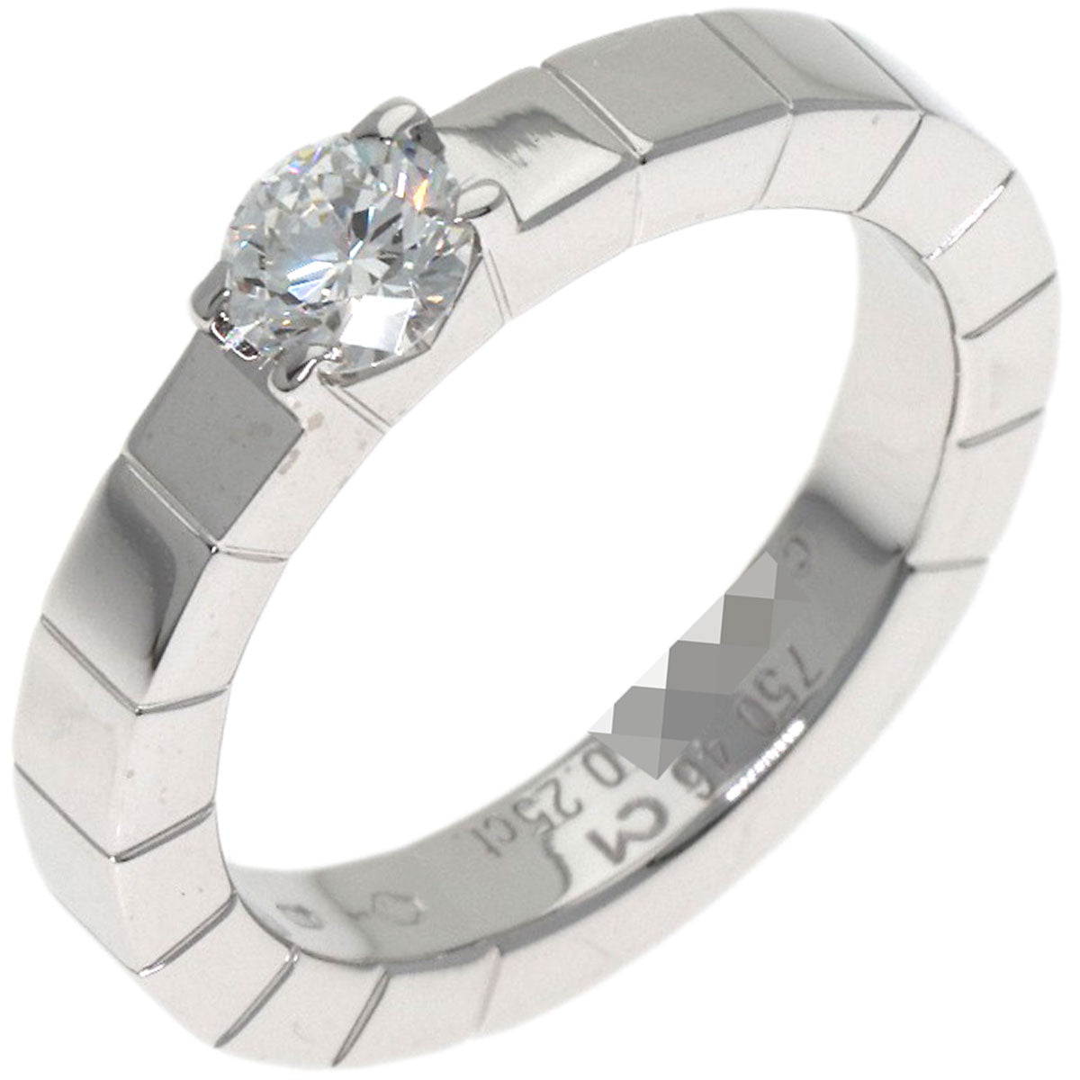 CARTIER Lanier 1P Diamond # 46 Ring K18 White Gold Ladies [Used]