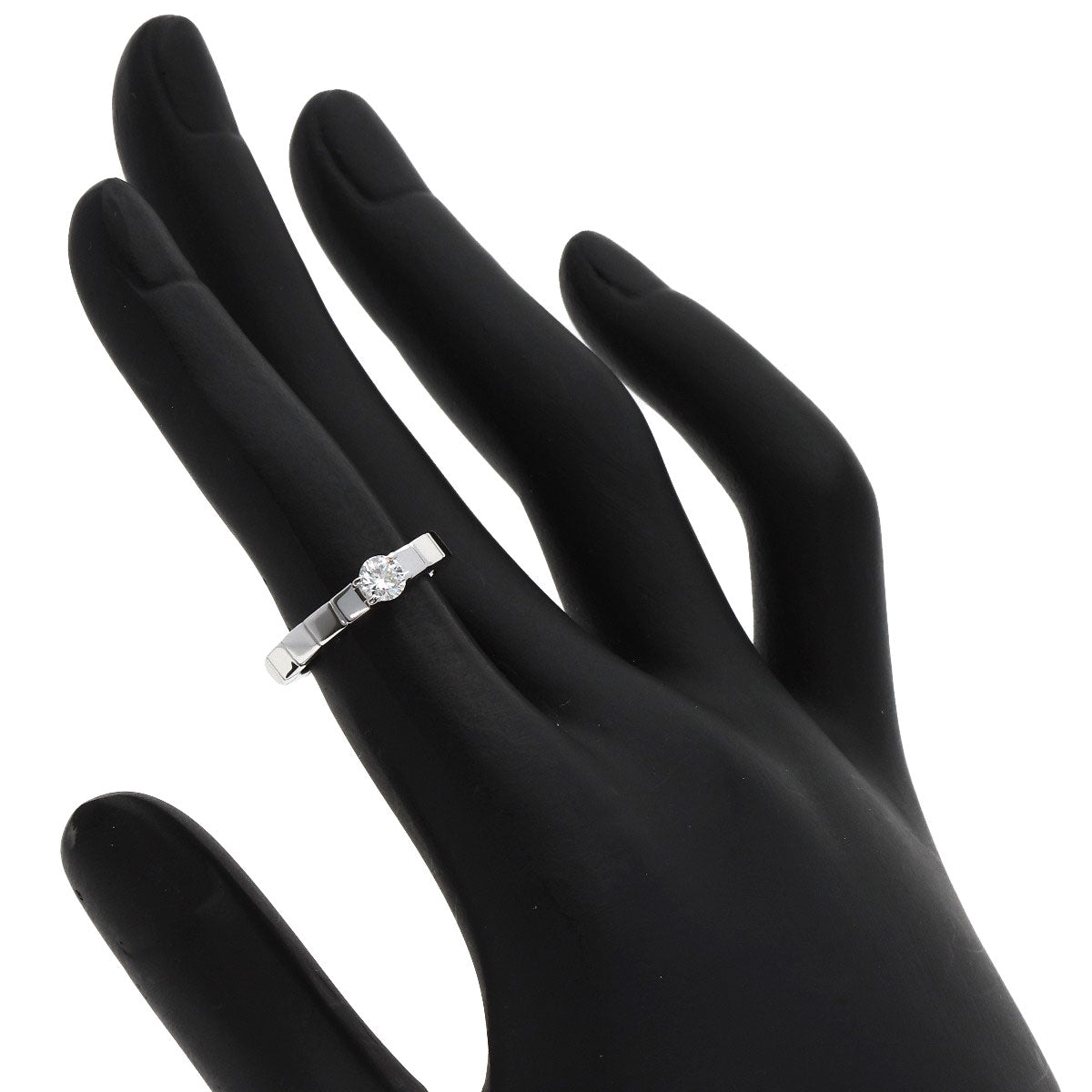 CARTIER Lanier 1P Diamond # 46 Ring K18 White Gold Ladies [Used]