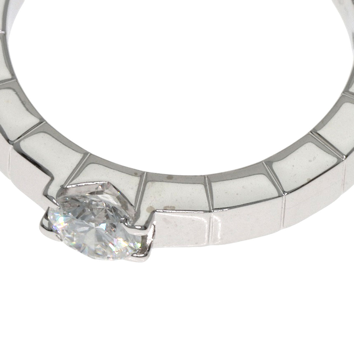 CARTIER Lanier 1P Diamond # 46 Ring K18 White Gold Ladies [Used]