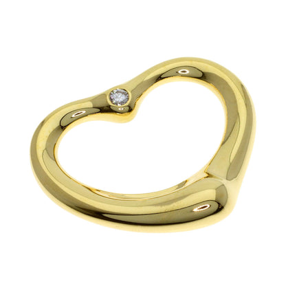 TIFFANY&Co. Open Heart Diamond Pendant top K18 Yellow Gold Ladies [Used]