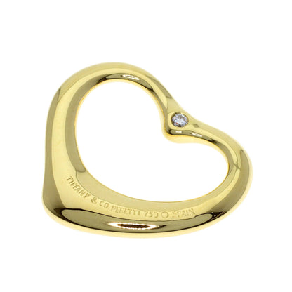 TIFFANY&Co. Open Heart Diamond Pendant top K18 Yellow Gold Ladies [Used]
