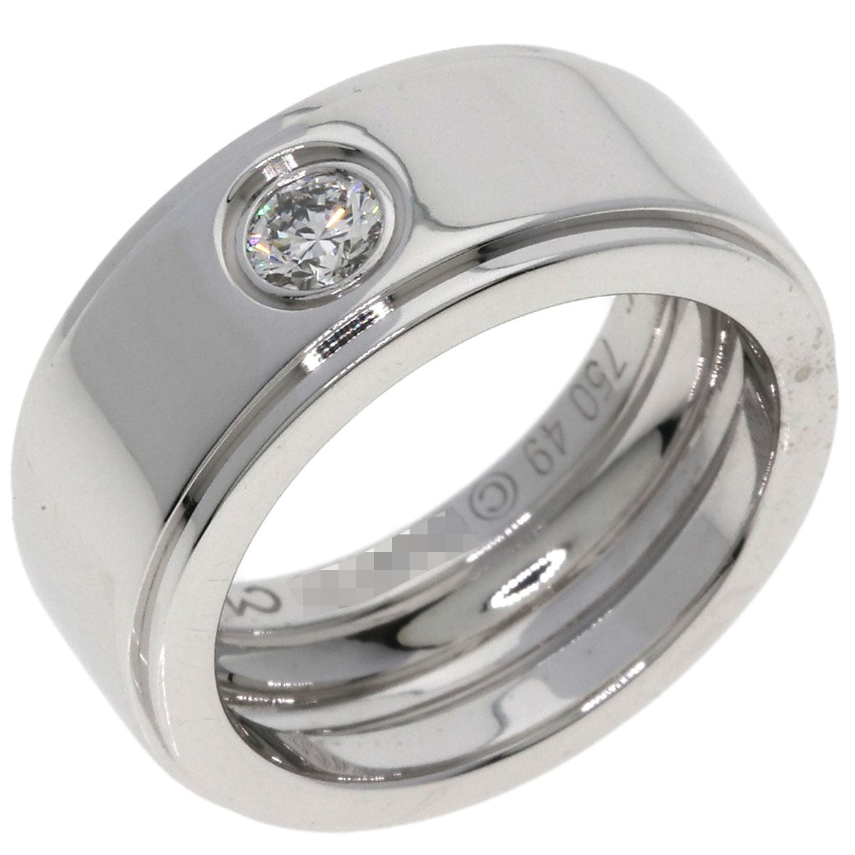 CARTIER Fortune Ring 1P Diamond #49 Ring K18 White Gold Ladies [Used]