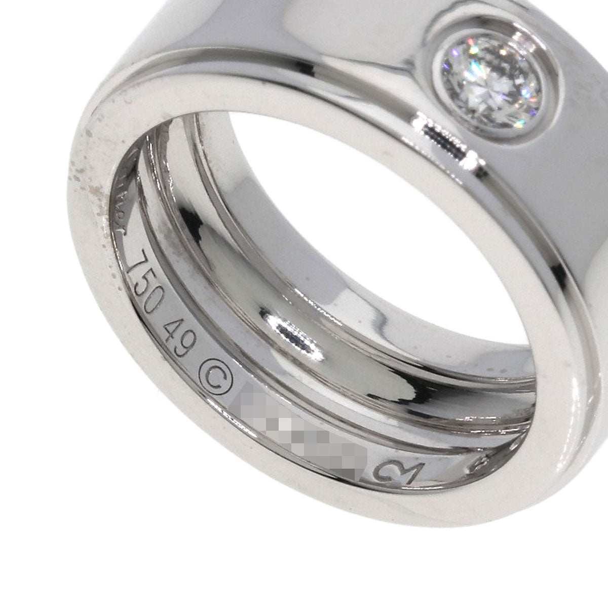 CARTIER Fortune Ring 1P Diamond #49 Ring K18 White Gold Ladies [Used]
