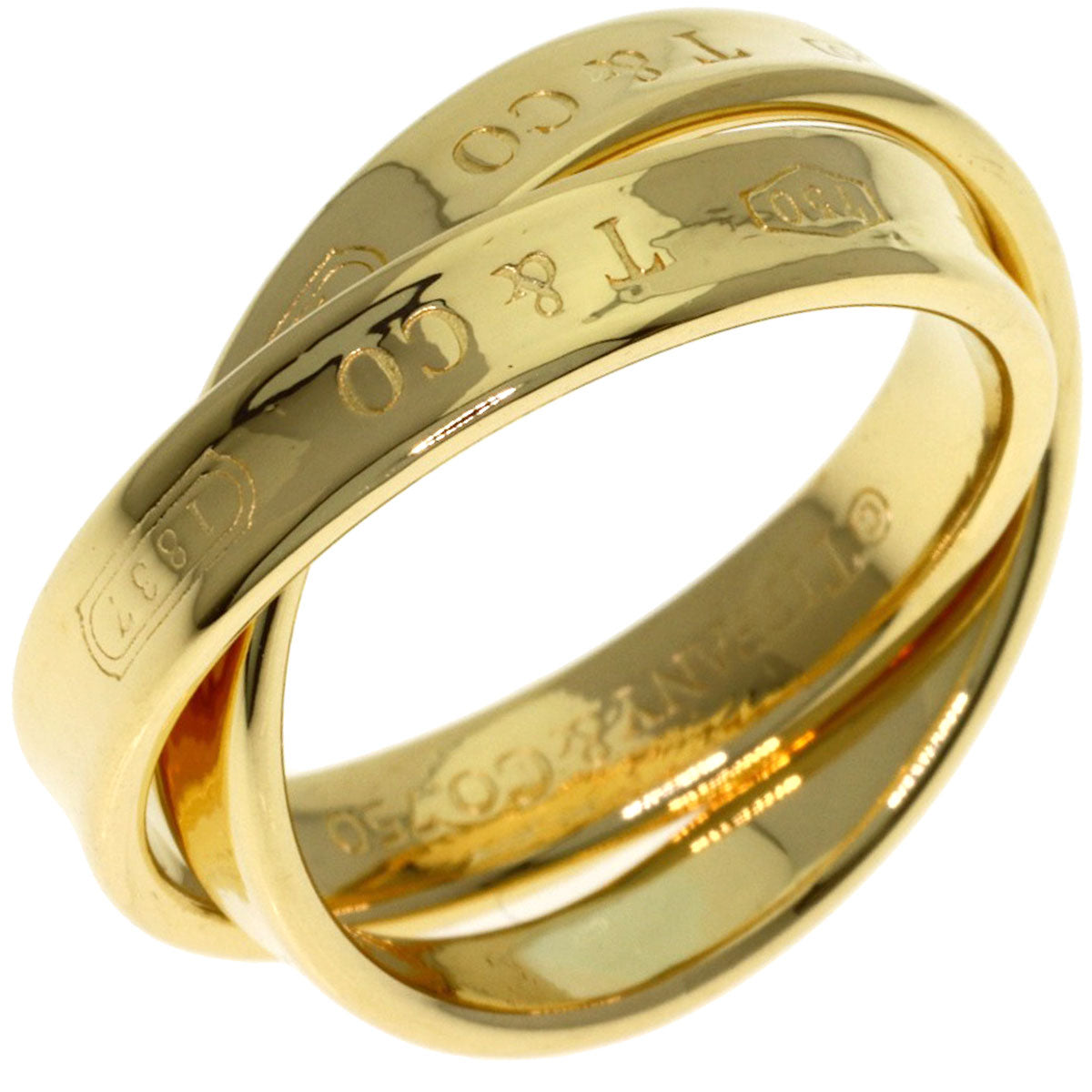 TIFFANY&Co. 1837 Interlocking Circle Ring K18 Yellow Gold Ladies [Used]