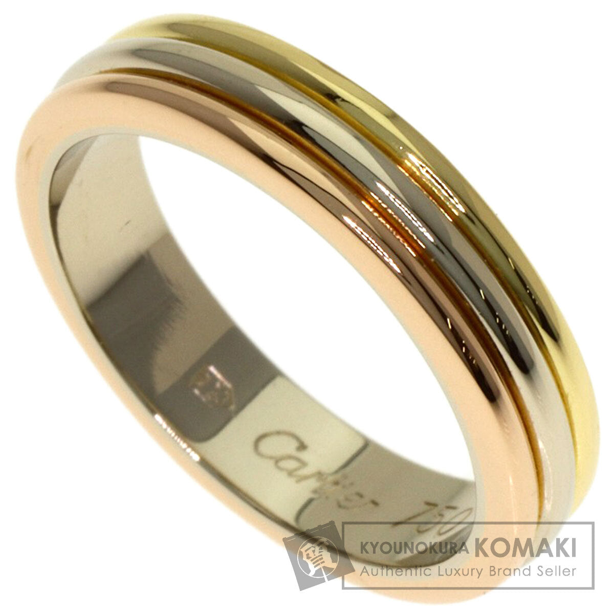 CARTIER Three Gold #48 Ring K18 Yellow Gold K18 White GoldLadies [Used]