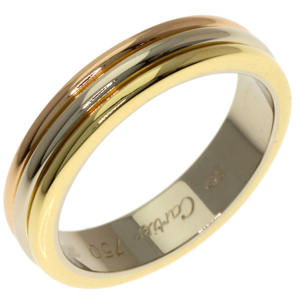 CARTIER Three Gold #48 Ring K18 Yellow Gold K18 White GoldLadies [Used]